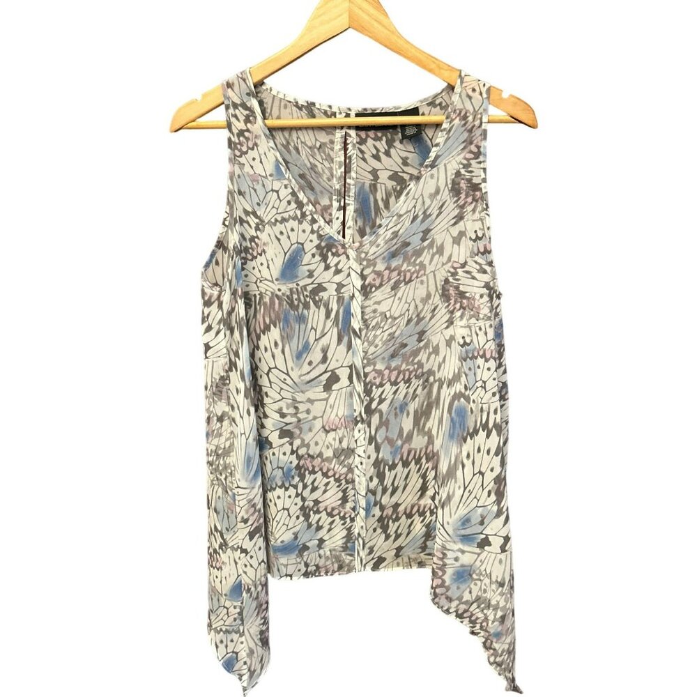 DKNY Jeans Women's Butterfly Print Sleeveless Blouse Medium Bohemian Fairycore